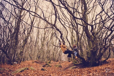 Photo engagement couple automne béziers