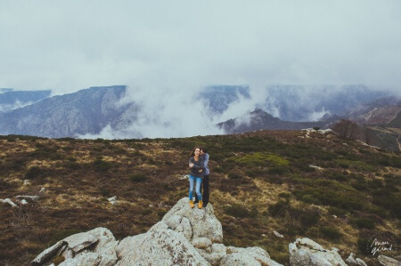 Photo engagement couple automne béziers