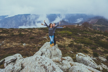 Photo engagement couple automne béziers