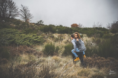 Photo engagement couple automne béziers