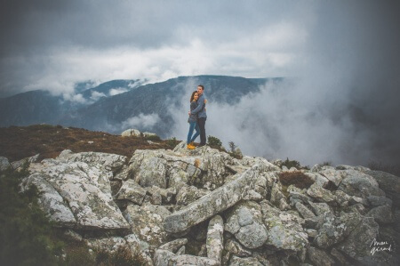Photo engagement couple automne béziers