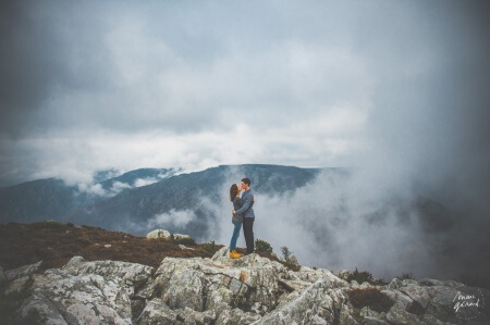 Photo engagement couple automne béziers