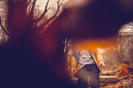 Photo engagement couple automne béziers
