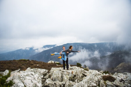 Photo engagement couple automne béziers
