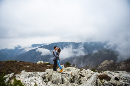 Photo engagement couple automne béziers