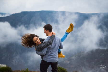 Photo engagement couple automne béziers