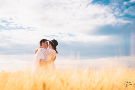 Photos de couple champ de blé