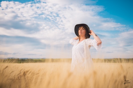 Photos de couple champ de blé