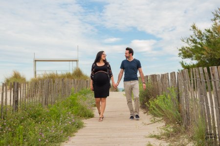 Photos de grossesse à la plage, Montpellier