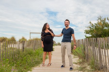 Photos de grossesse à la plage, Montpellier