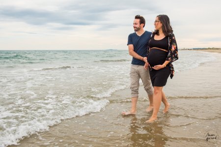 Photos de grossesse à la plage, Montpellier