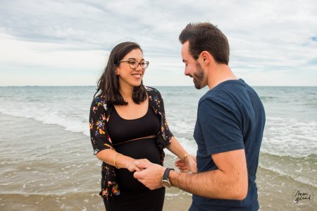 Photos de grossesse à la plage, Montpellier