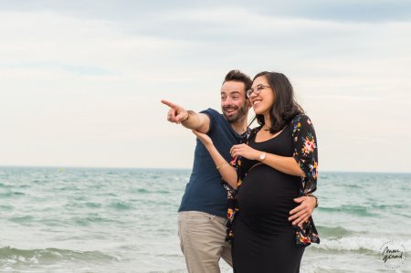 Photos de grossesse à la plage, Montpellier