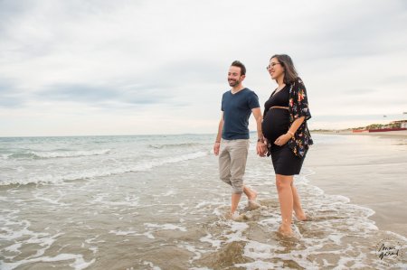 Photos de grossesse à la plage, Montpellier