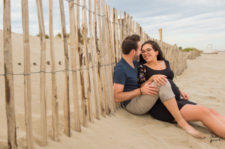 Photos de grossesse à la plage, Montpellier