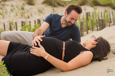 Photos de grossesse à la plage, Montpellier